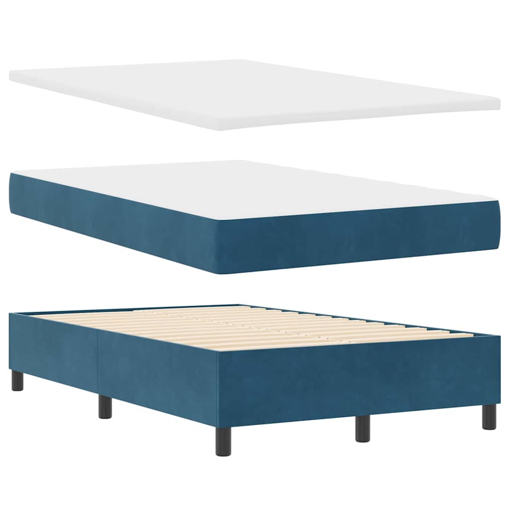 Boxspringbed met matras Donkerblauw 120 x 200 cm Fluweel is nu te koop bij PeponiXL, paradijselijk wonen!