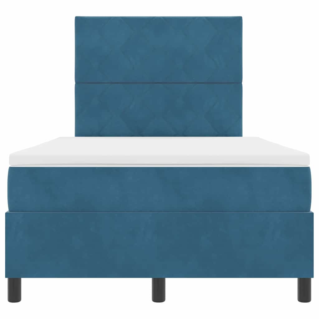 Boxspringbed met matras Donkerblauw 120 x 200 cm Fluweel is nu te koop bij PeponiXL, paradijselijk wonen!
