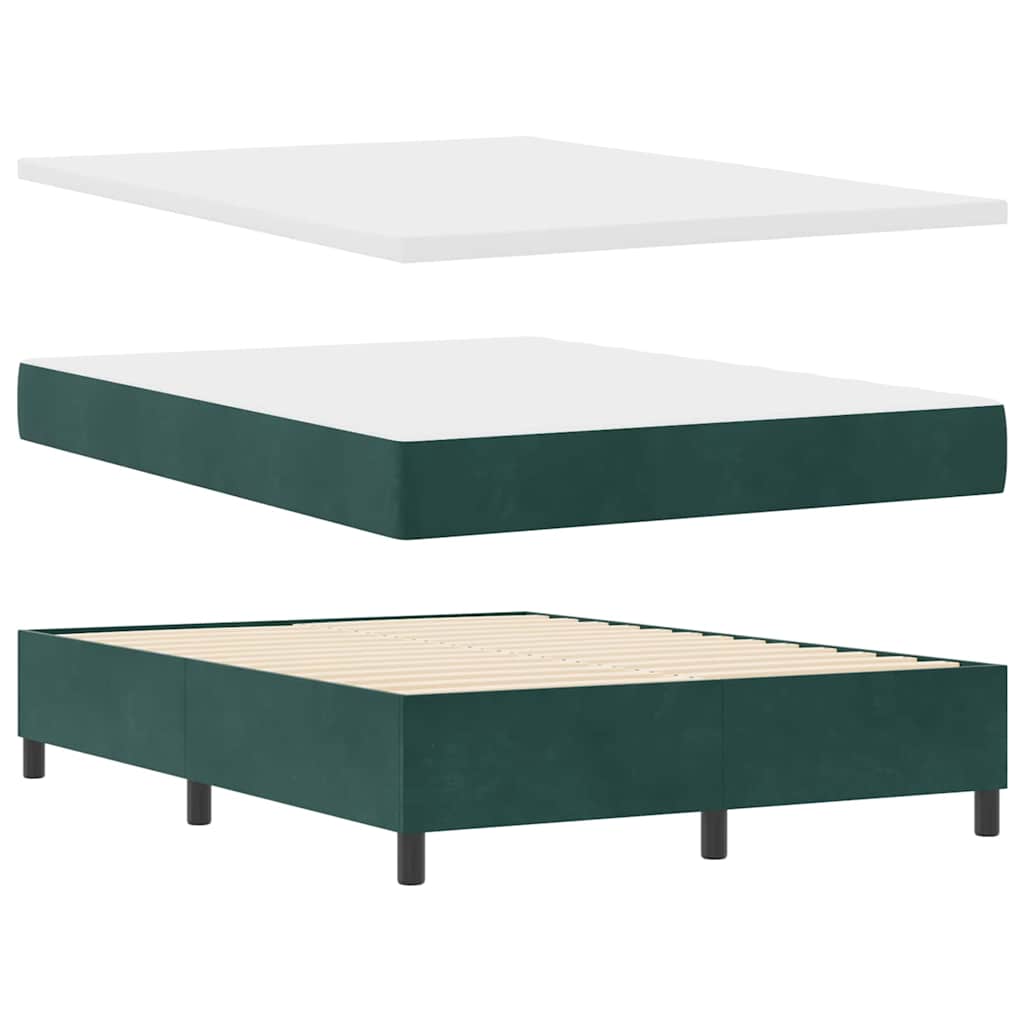 Boxspringbed met matras Donkergroen 140 x 190 cm Fluweel is nu te koop bij PeponiXL, paradijselijk wonen!
