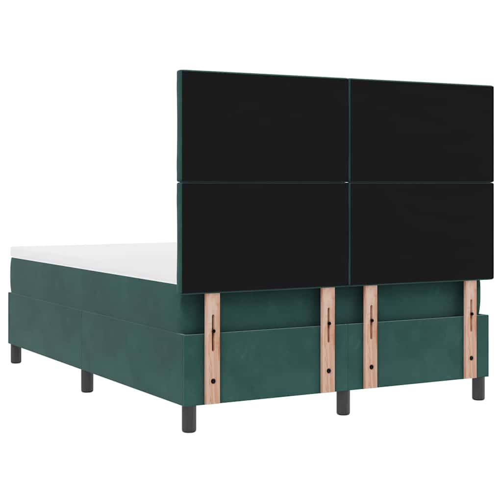 Boxspringbed met matras Donkergroen 140 x 190 cm Fluweel is nu te koop bij PeponiXL, paradijselijk wonen!