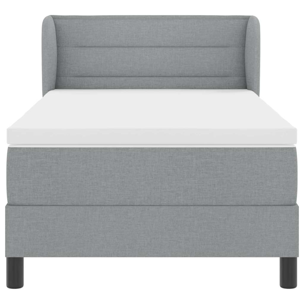 Boxspringbed met matras Lichtgrijs 90 x 190 cm Stof is nu te koop bij PeponiXL, paradijselijk wonen!