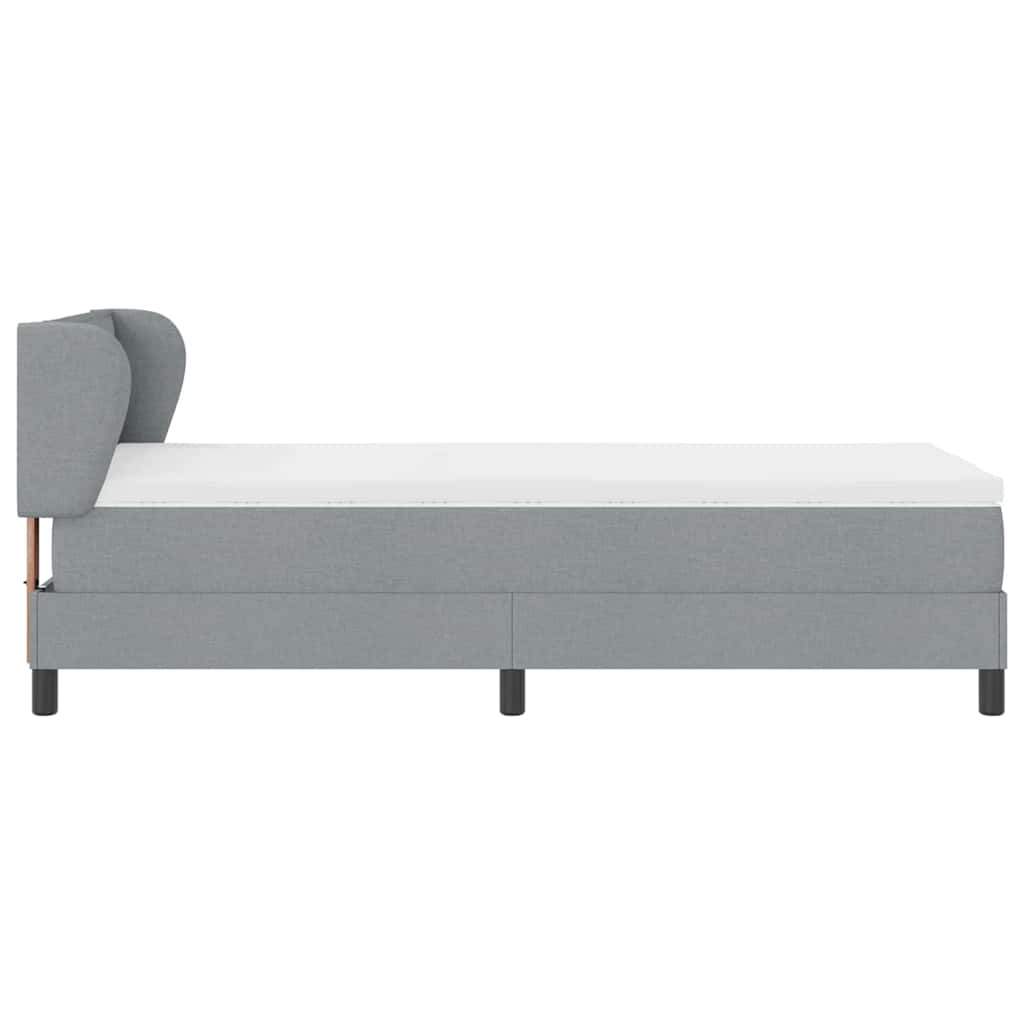 Boxspringbed met matras Lichtgrijs 90 x 190 cm Stof is nu te koop bij PeponiXL, paradijselijk wonen!