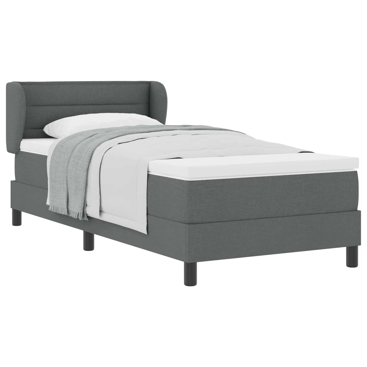 Boxspringbed met matras Donkergrijs 90 x 190 cm Stof is nu te koop bij PeponiXL, paradijselijk wonen!