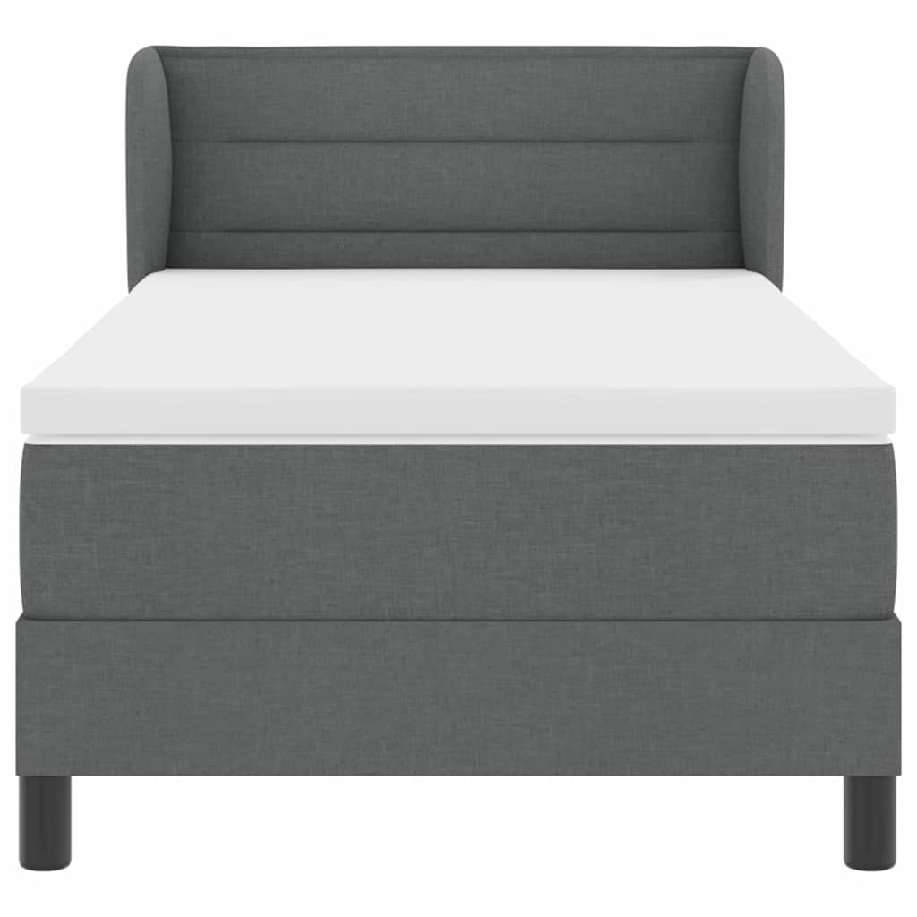 Boxspringbed met matras Donkergrijs 90 x 190 cm Stof is nu te koop bij PeponiXL, paradijselijk wonen!