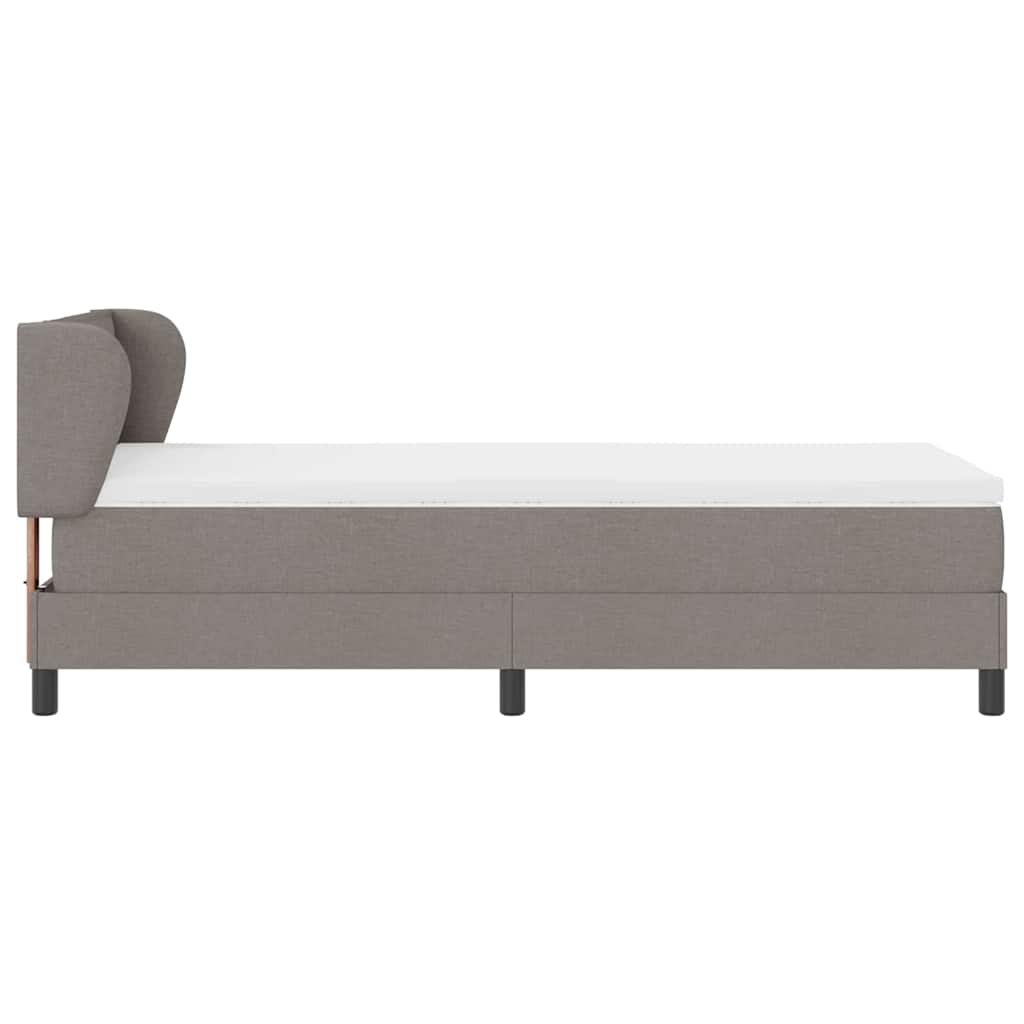 Boxspringbed met matras met hoofdeinde Taupe 90 x 190 cm Stof is nu te koop bij PeponiXL, paradijselijk wonen!