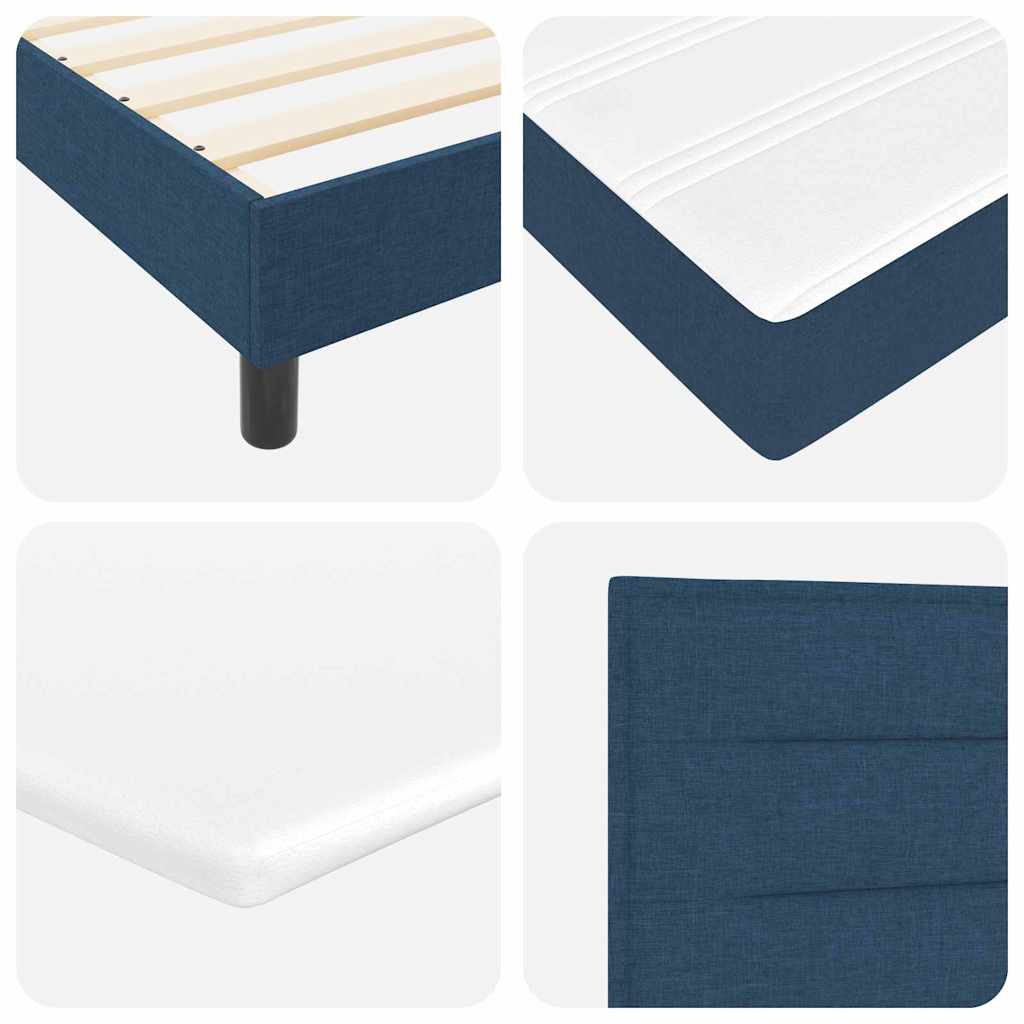 Boxspringbed met matras met hoofdeinde Blauw 90 x 190 cm Stof is nu te koop bij PeponiXL, paradijselijk wonen!