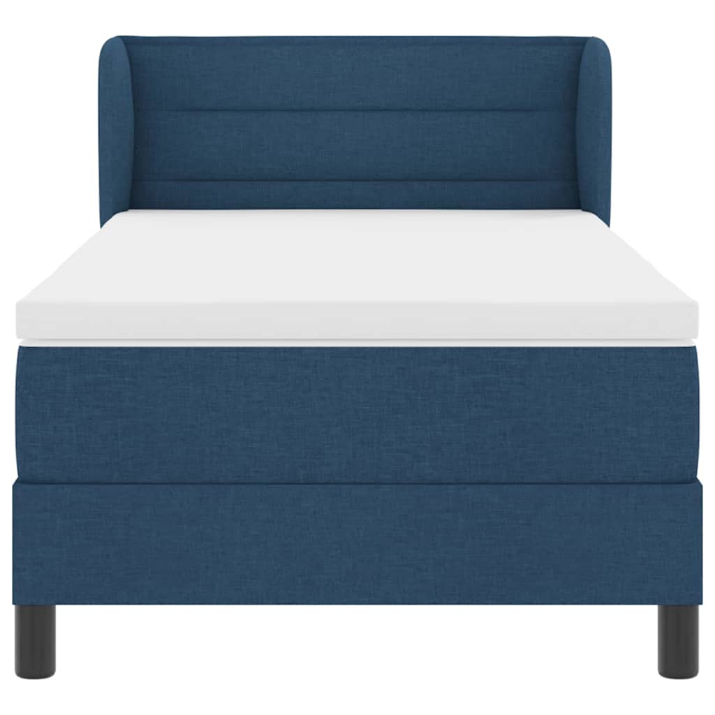 Boxspringbed met matras met hoofdeinde Blauw 90 x 190 cm Stof is nu te koop bij PeponiXL, paradijselijk wonen!