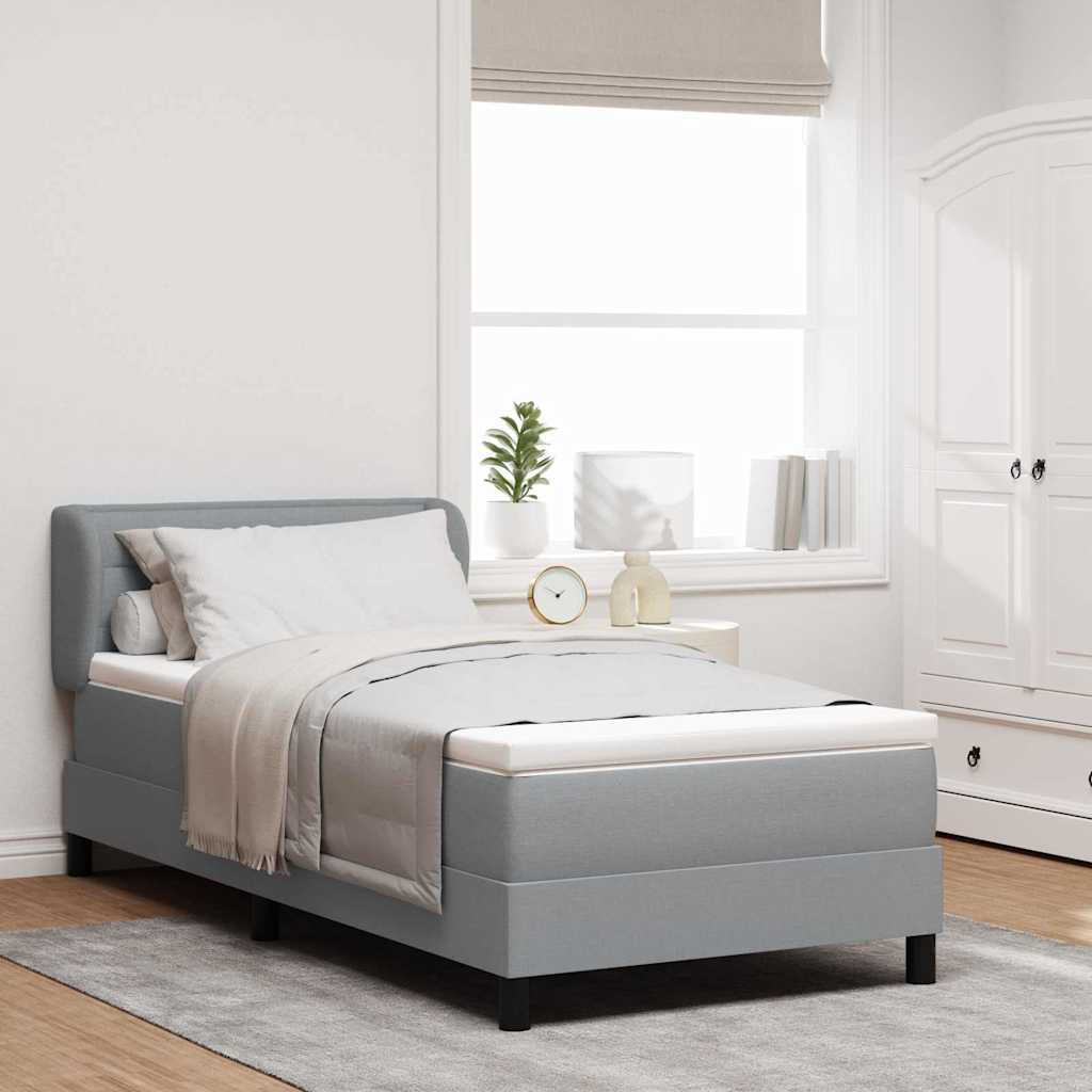 Boxspringbed met matras Lichtgrijs 90 x 200 cm Stof is nu te koop bij PeponiXL, paradijselijk wonen!