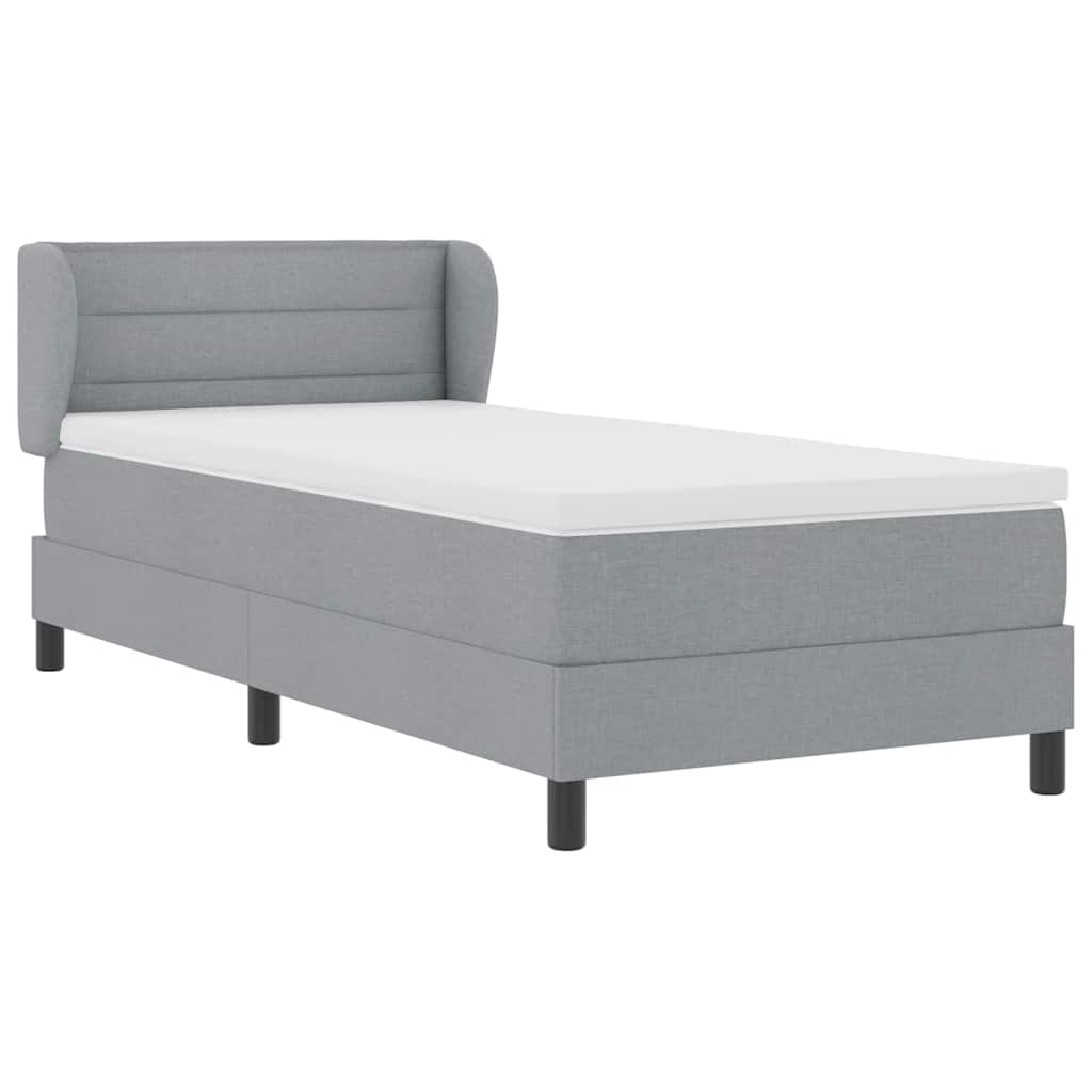 Boxspringbed met matras Lichtgrijs 90 x 200 cm Stof is nu te koop bij PeponiXL, paradijselijk wonen!