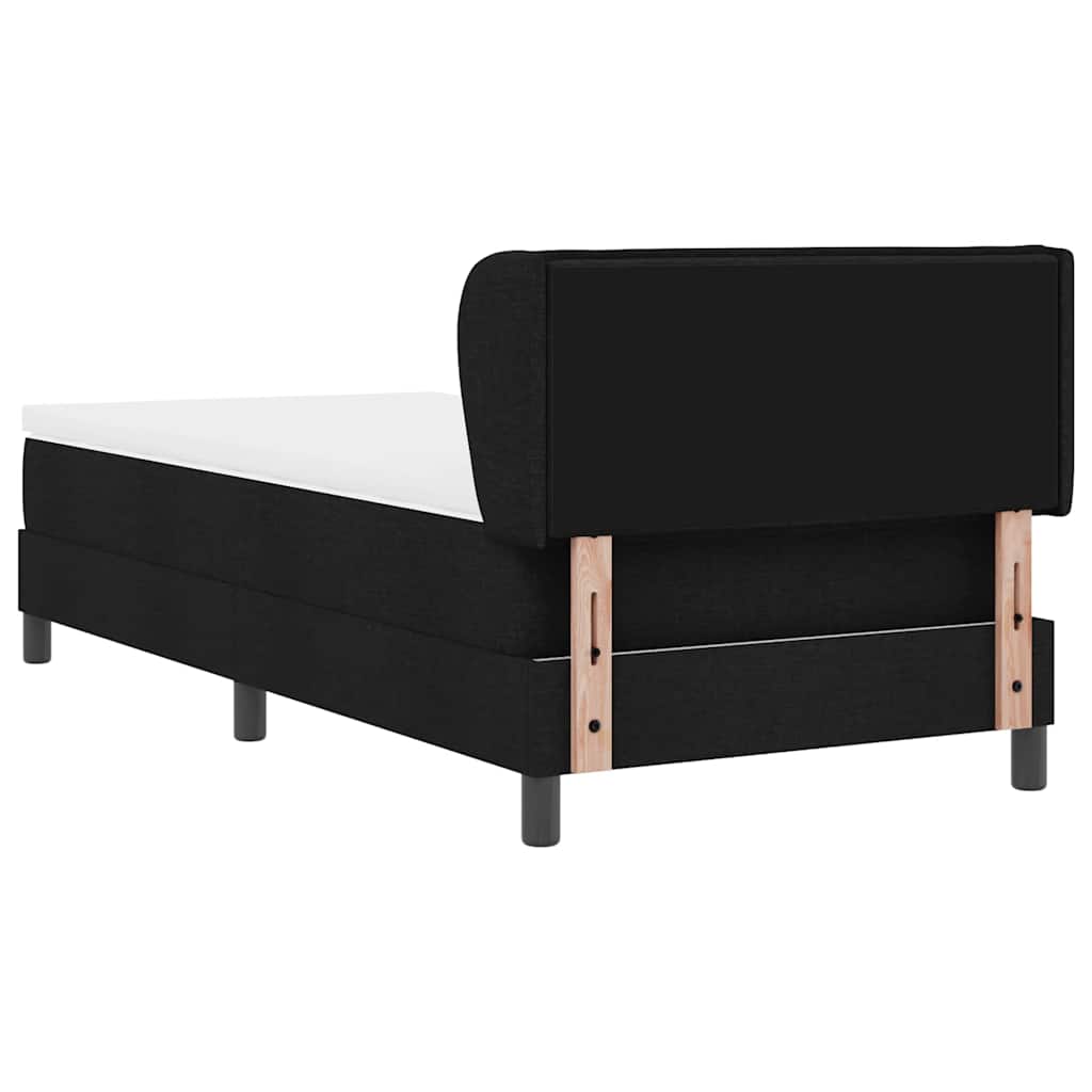 Boxspringbed met matras met hoofdeinde Zwart 90 x 200 cm Stof is nu te koop bij PeponiXL, paradijselijk wonen!