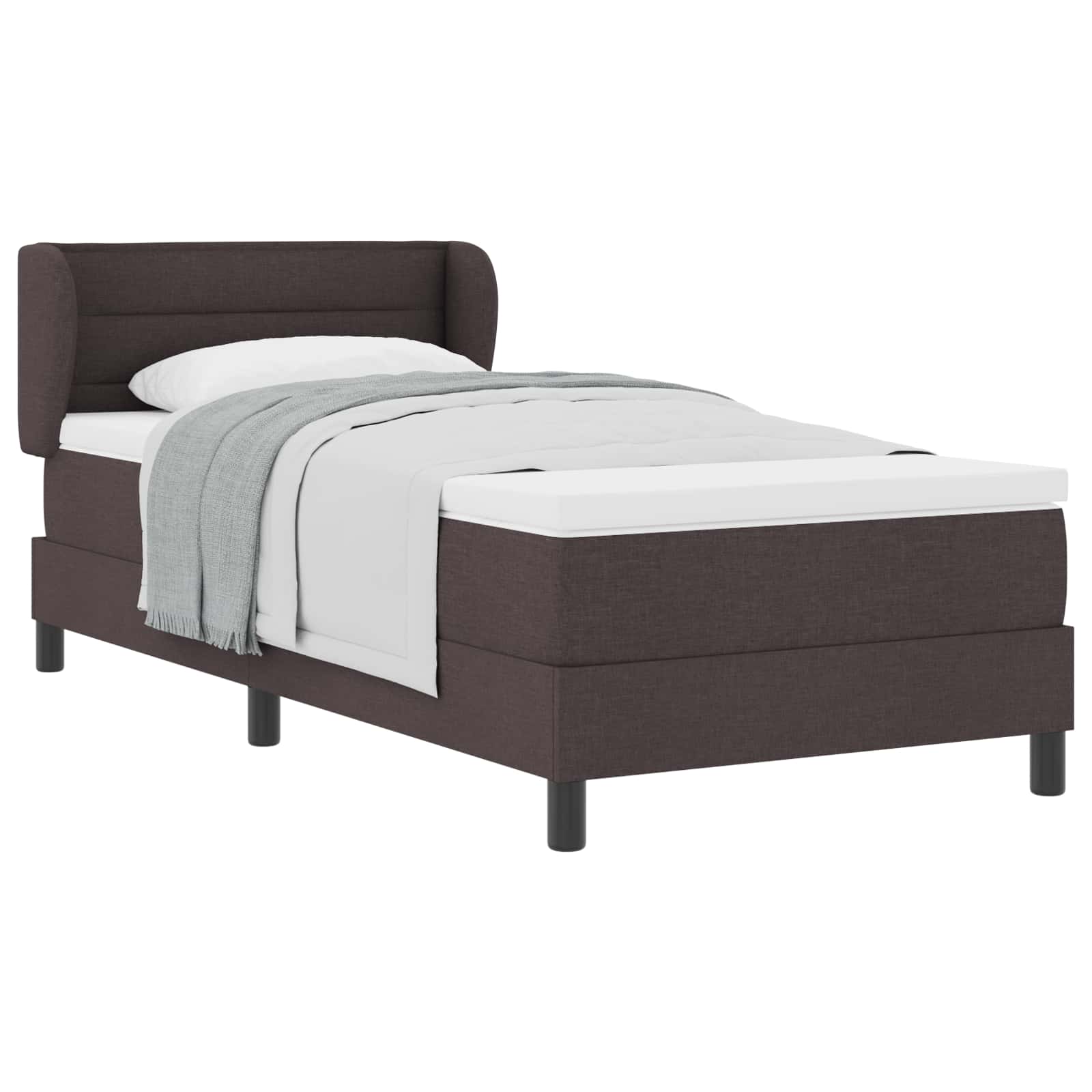 Boxspringbed met matras Donkerbruin 90 x 200 cm Stof is nu te koop bij PeponiXL, paradijselijk wonen!