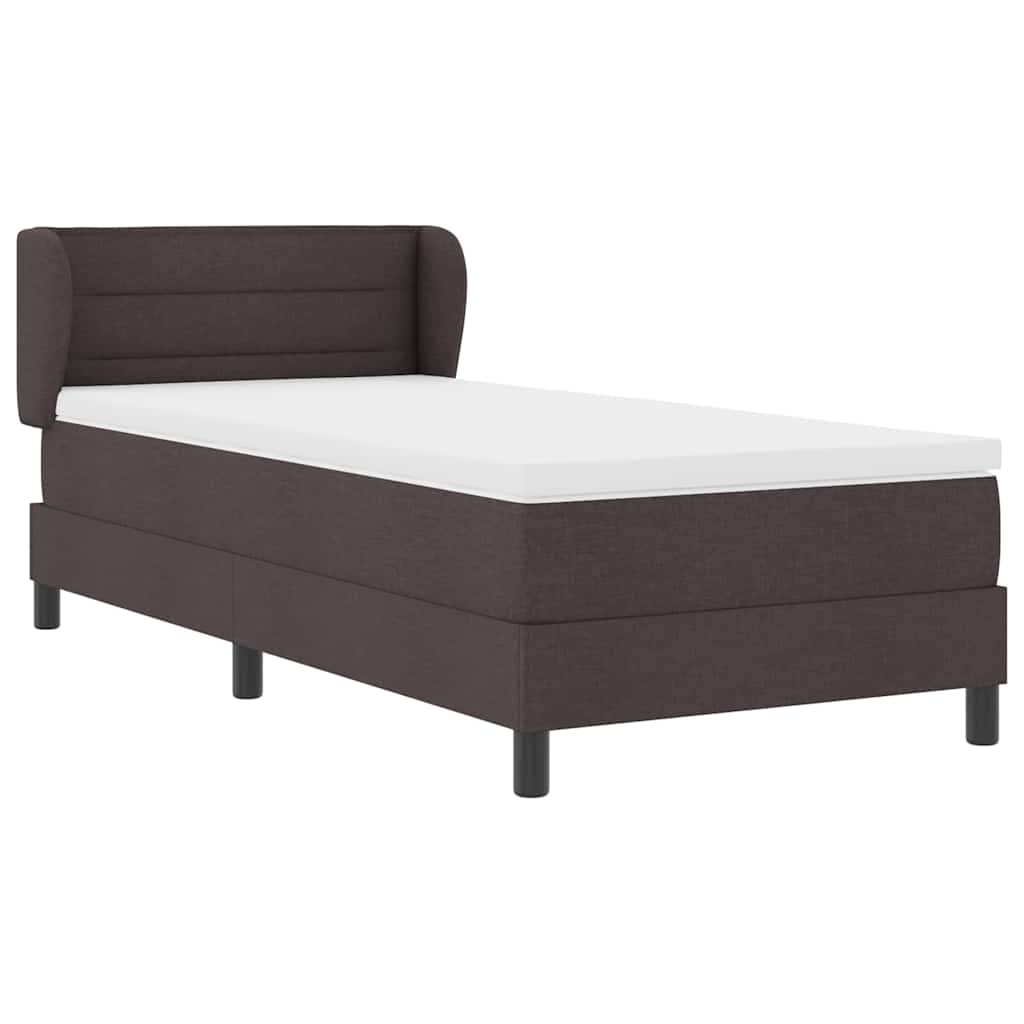 Boxspringbed met matras Donkerbruin 90 x 200 cm Stof is nu te koop bij PeponiXL, paradijselijk wonen!