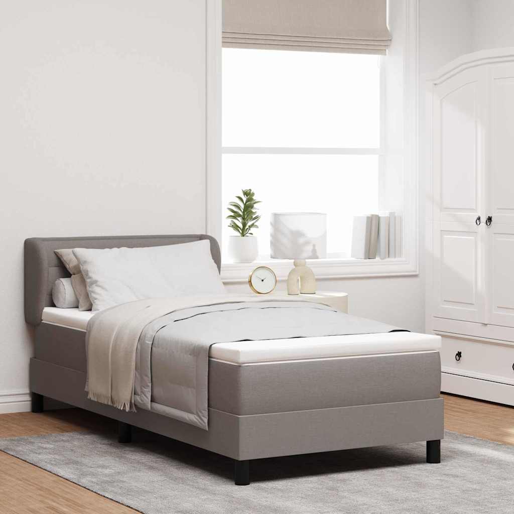 Boxspringbed met matras met hoofdeinde Taupe 90 x 200 cm Stof is nu te koop bij PeponiXL, paradijselijk wonen!