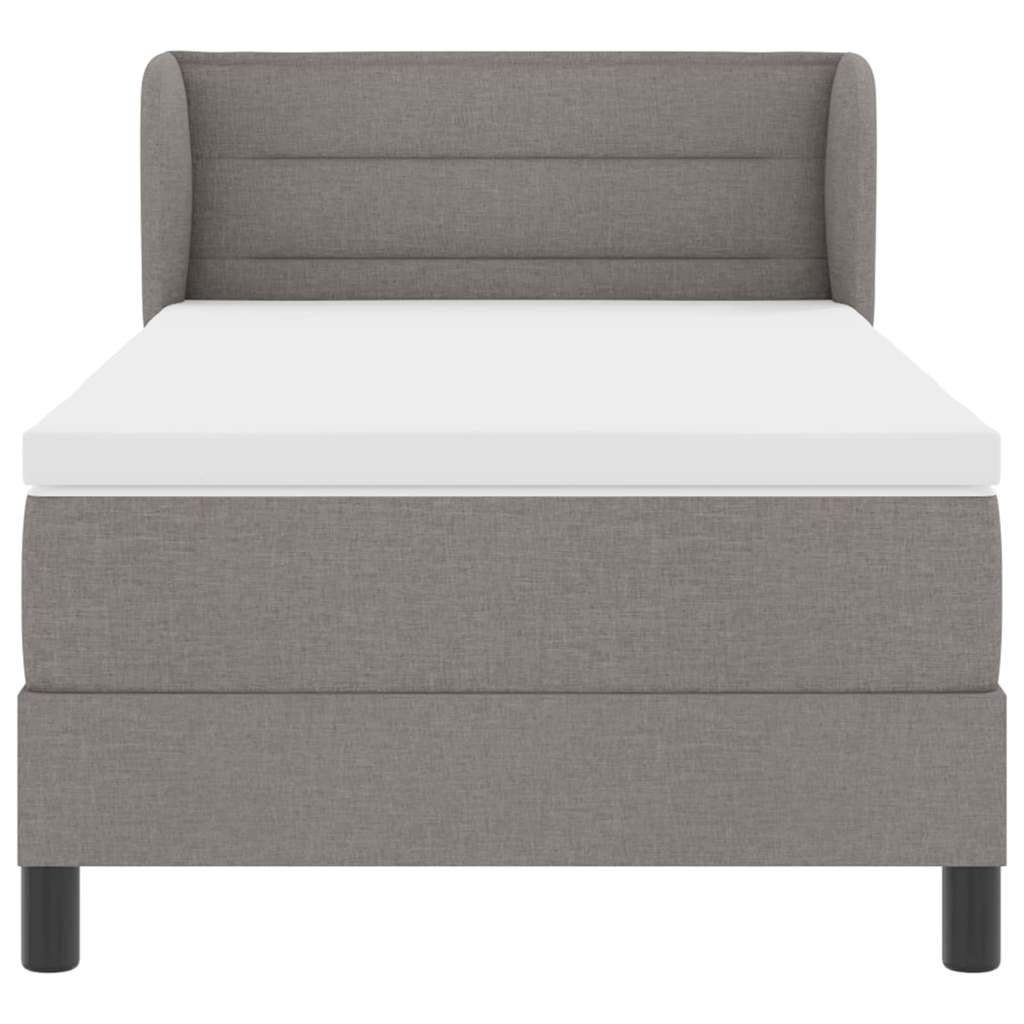 Boxspringbed met matras met hoofdeinde Taupe 90 x 200 cm Stof is nu te koop bij PeponiXL, paradijselijk wonen!
