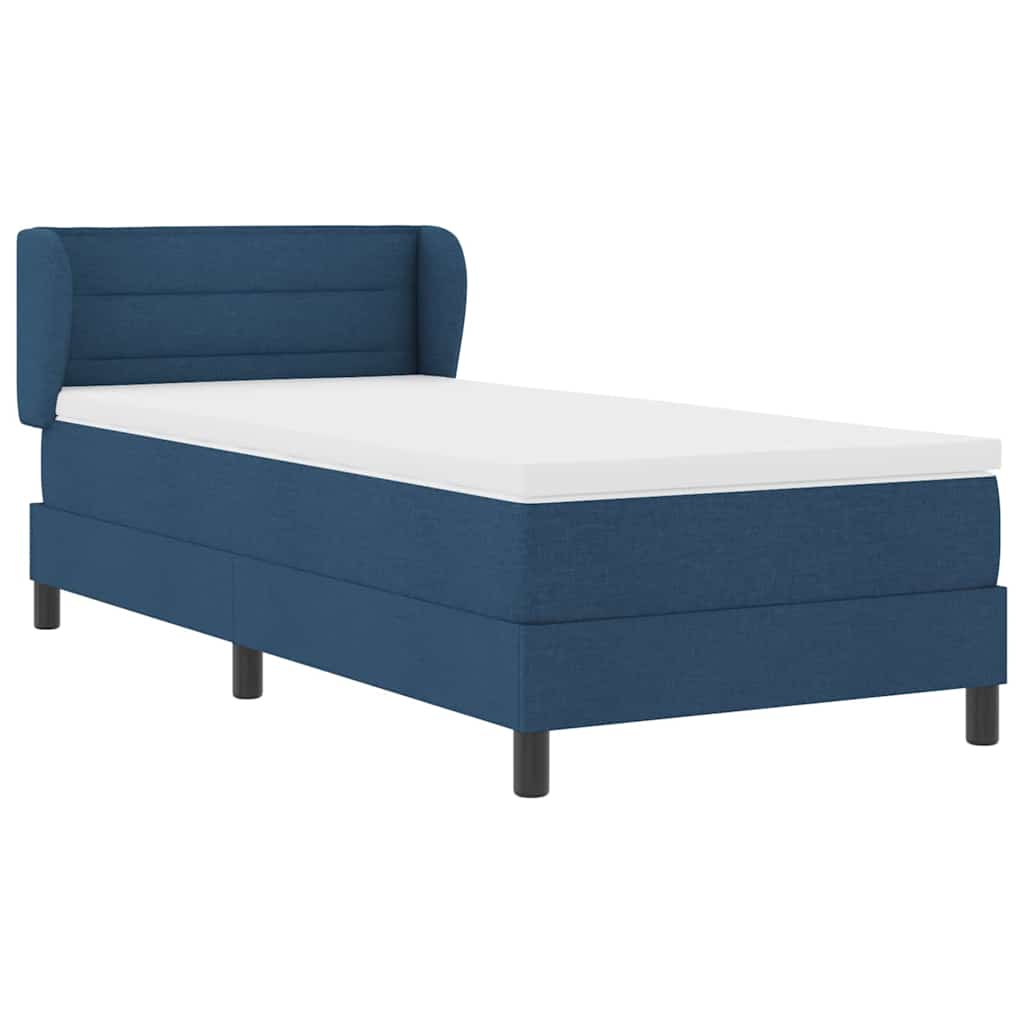Boxspringbed met matras met hoofdeinde Blauw 90 x 200 cm Stof is nu te koop bij PeponiXL, paradijselijk wonen!