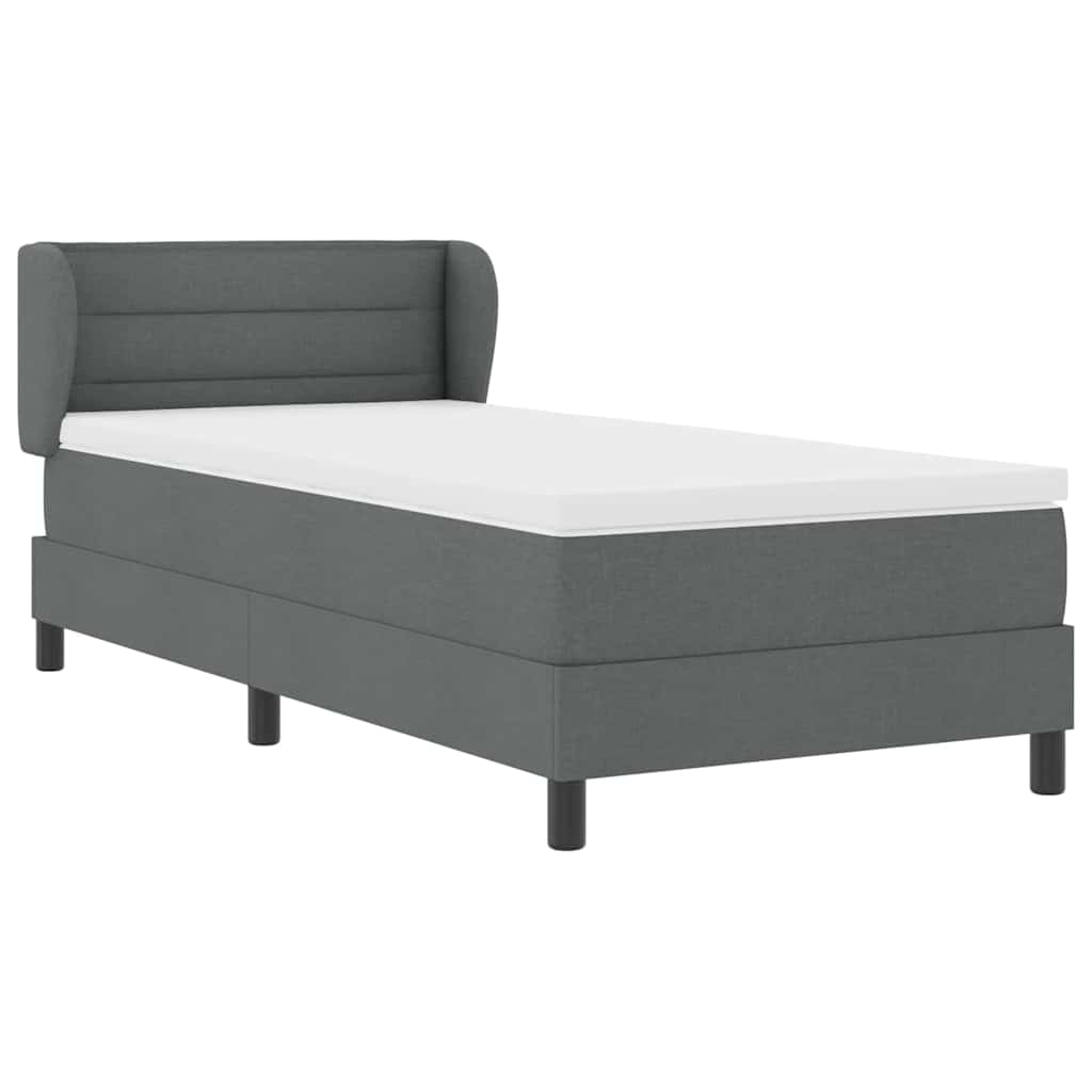 Boxspringbed met matras Donkergrijs 100 x 200 cm Stof is nu te koop bij PeponiXL, paradijselijk wonen!