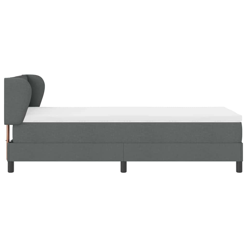 Boxspringbed met matras Donkergrijs 100 x 200 cm Stof is nu te koop bij PeponiXL, paradijselijk wonen!