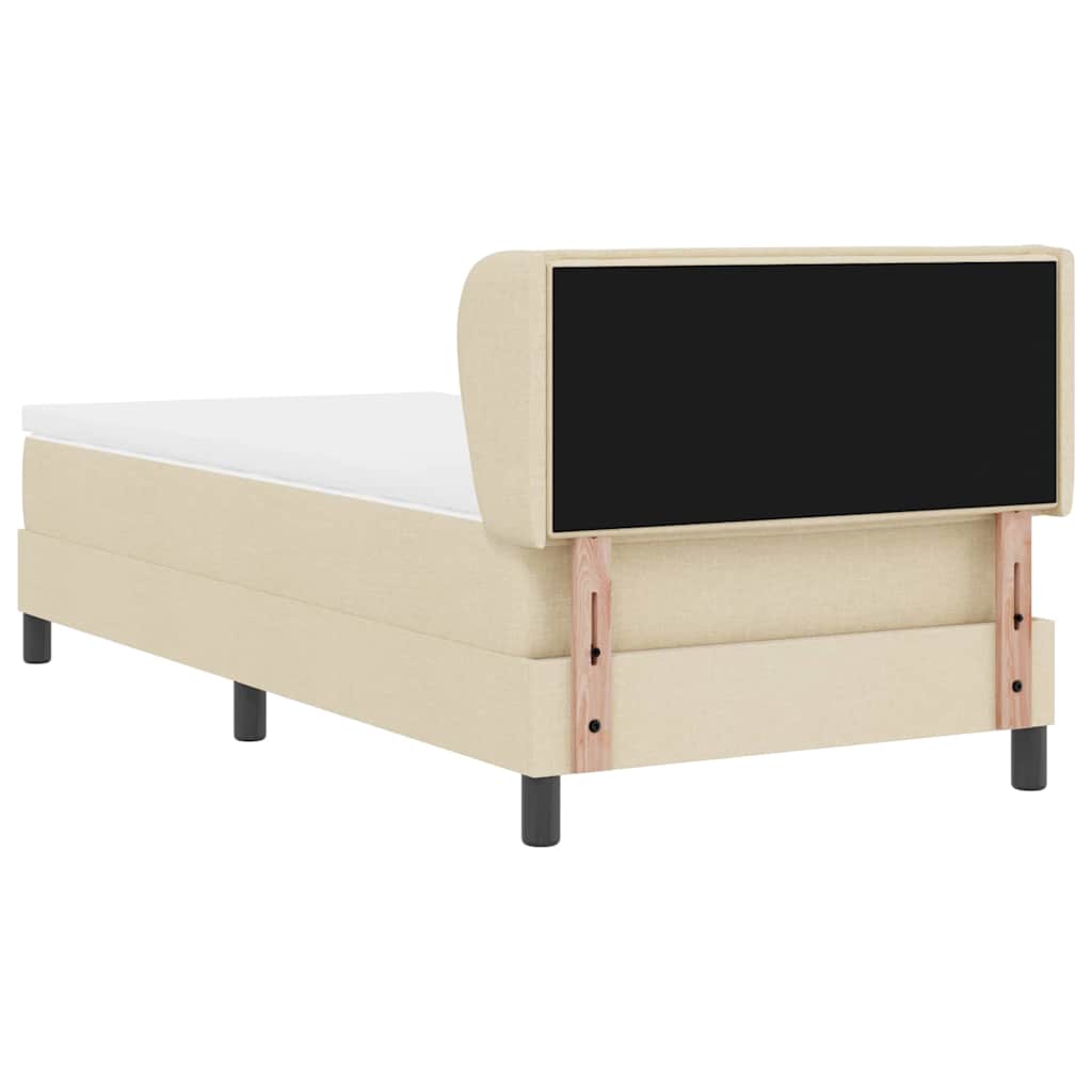 Boxspringbed met matras met hoofdeinde Crème 100 x 200 cm Stof is nu te koop bij PeponiXL, paradijselijk wonen!