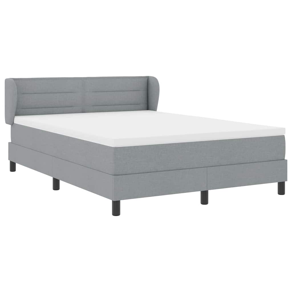 Boxspringbed met matras Lichtgrijs 140 x 190 cm Stof is nu te koop bij PeponiXL, paradijselijk wonen!