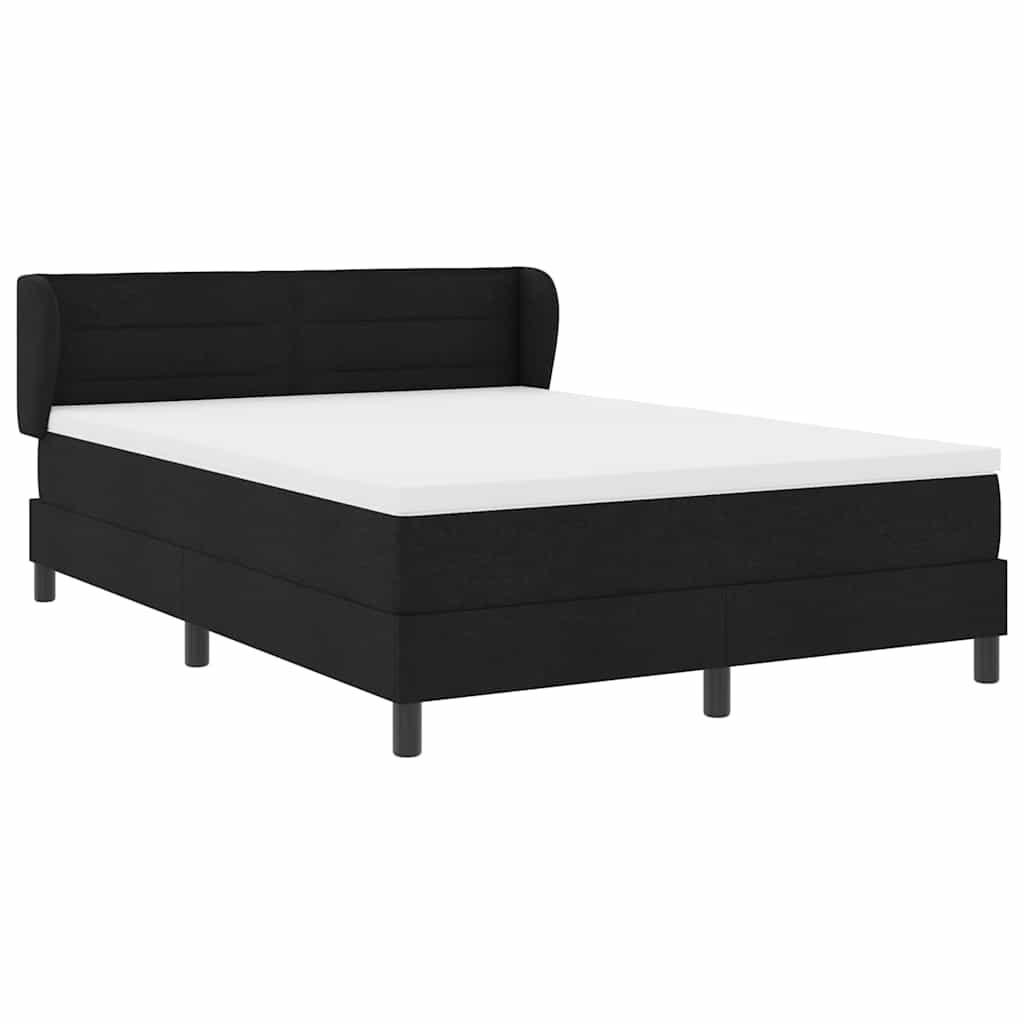 Boxspringbed met matras met hoofdeinde Zwart 140 x 190 cm Stof is nu te koop bij PeponiXL, paradijselijk wonen!