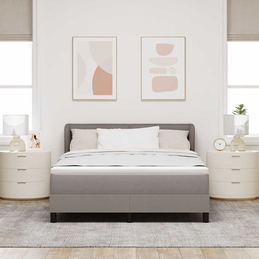 Boxspringbed met matras met hoofdeinde Taupe 140 x 190 cm Stof is nu te koop bij PeponiXL, paradijselijk wonen!