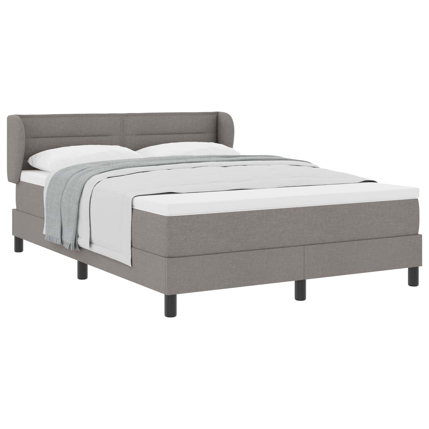 Boxspringbed met matras met hoofdeinde Taupe 140 x 190 cm Stof is nu te koop bij PeponiXL, paradijselijk wonen!