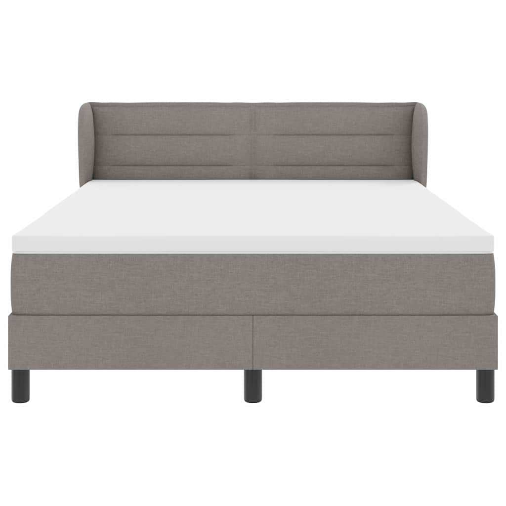 Boxspringbed met matras met hoofdeinde Taupe 140 x 190 cm Stof is nu te koop bij PeponiXL, paradijselijk wonen!