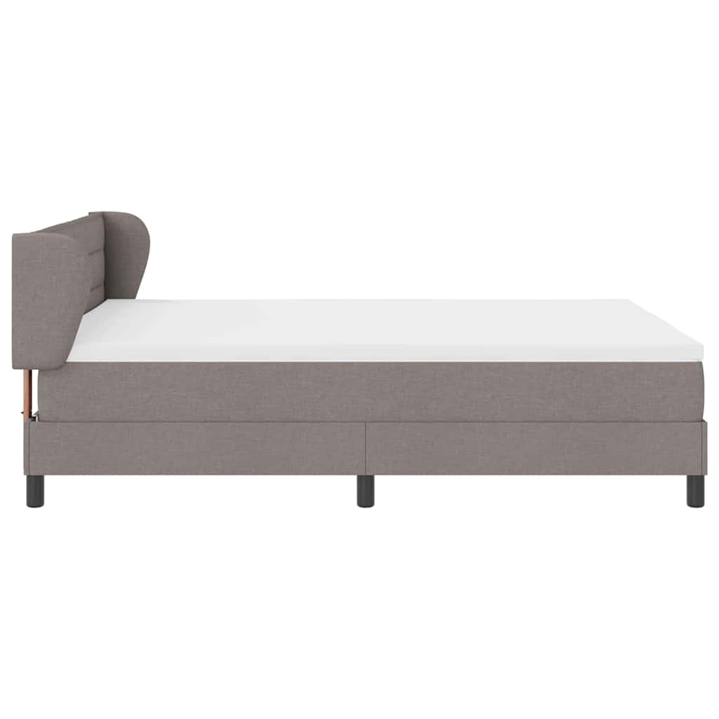 Boxspringbed met matras met hoofdeinde Taupe 140 x 190 cm Stof is nu te koop bij PeponiXL, paradijselijk wonen!