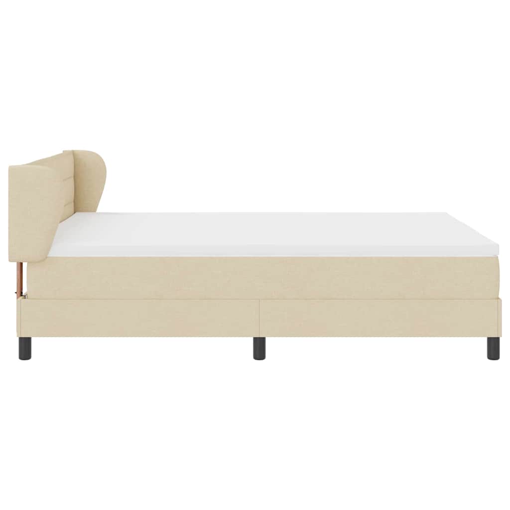 Boxspringbed met matras met hoofdeinde Crème 140 x 190 cm Stof is nu te koop bij PeponiXL, paradijselijk wonen!
