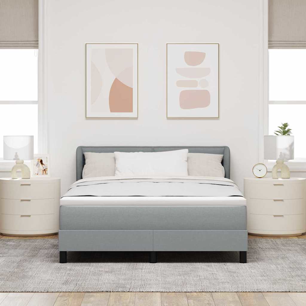 Boxspringbed met matras Lichtgrijs 140 x 200 cm Stof is nu te koop bij PeponiXL, paradijselijk wonen!