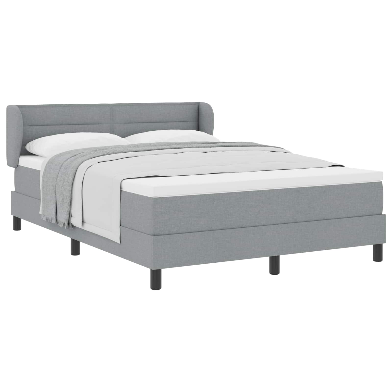 Boxspringbed met matras Lichtgrijs 140 x 200 cm Stof is nu te koop bij PeponiXL, paradijselijk wonen!