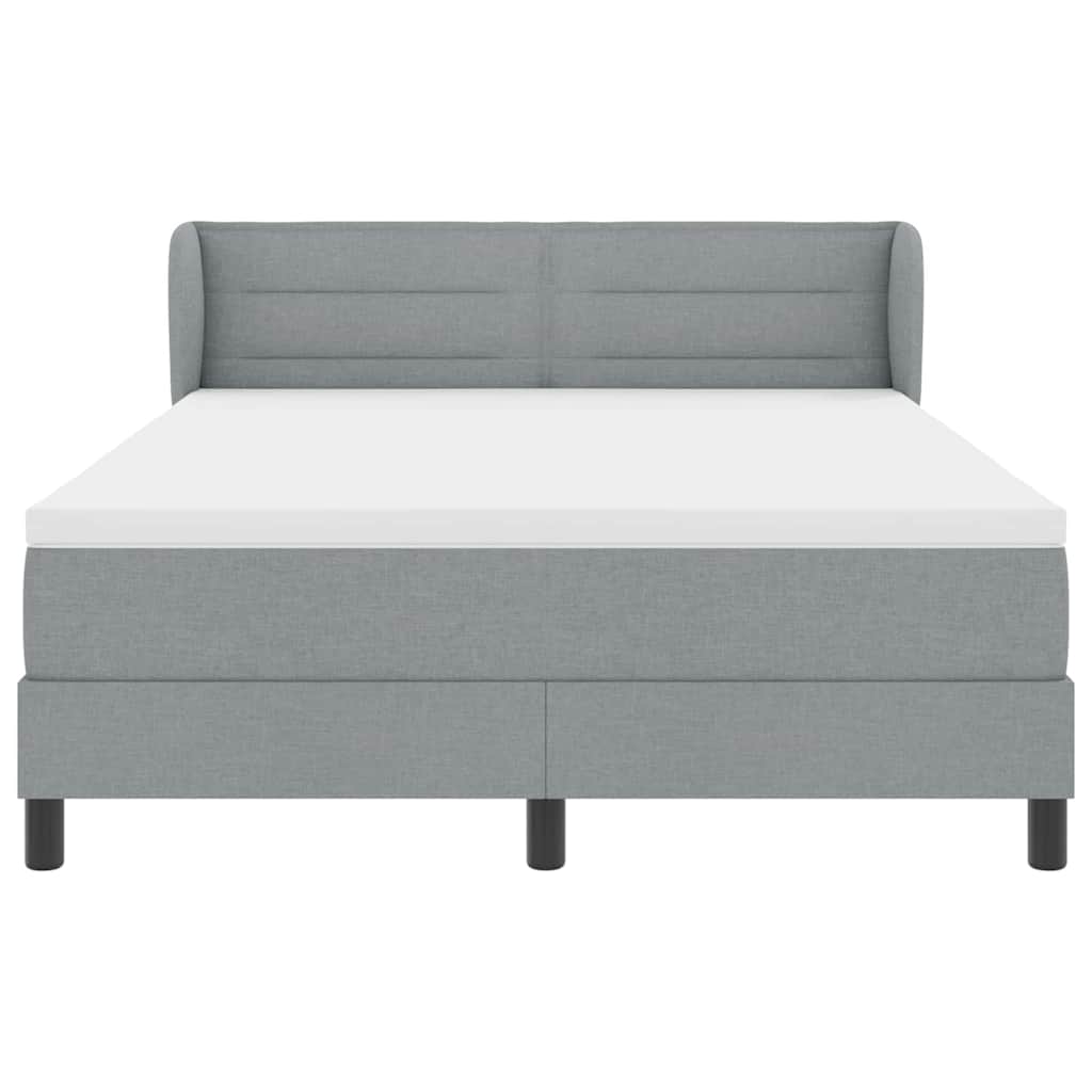 Boxspringbed met matras Lichtgrijs 140 x 200 cm Stof is nu te koop bij PeponiXL, paradijselijk wonen!