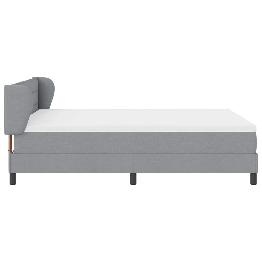 Boxspringbed met matras Lichtgrijs 140 x 200 cm Stof is nu te koop bij PeponiXL, paradijselijk wonen!