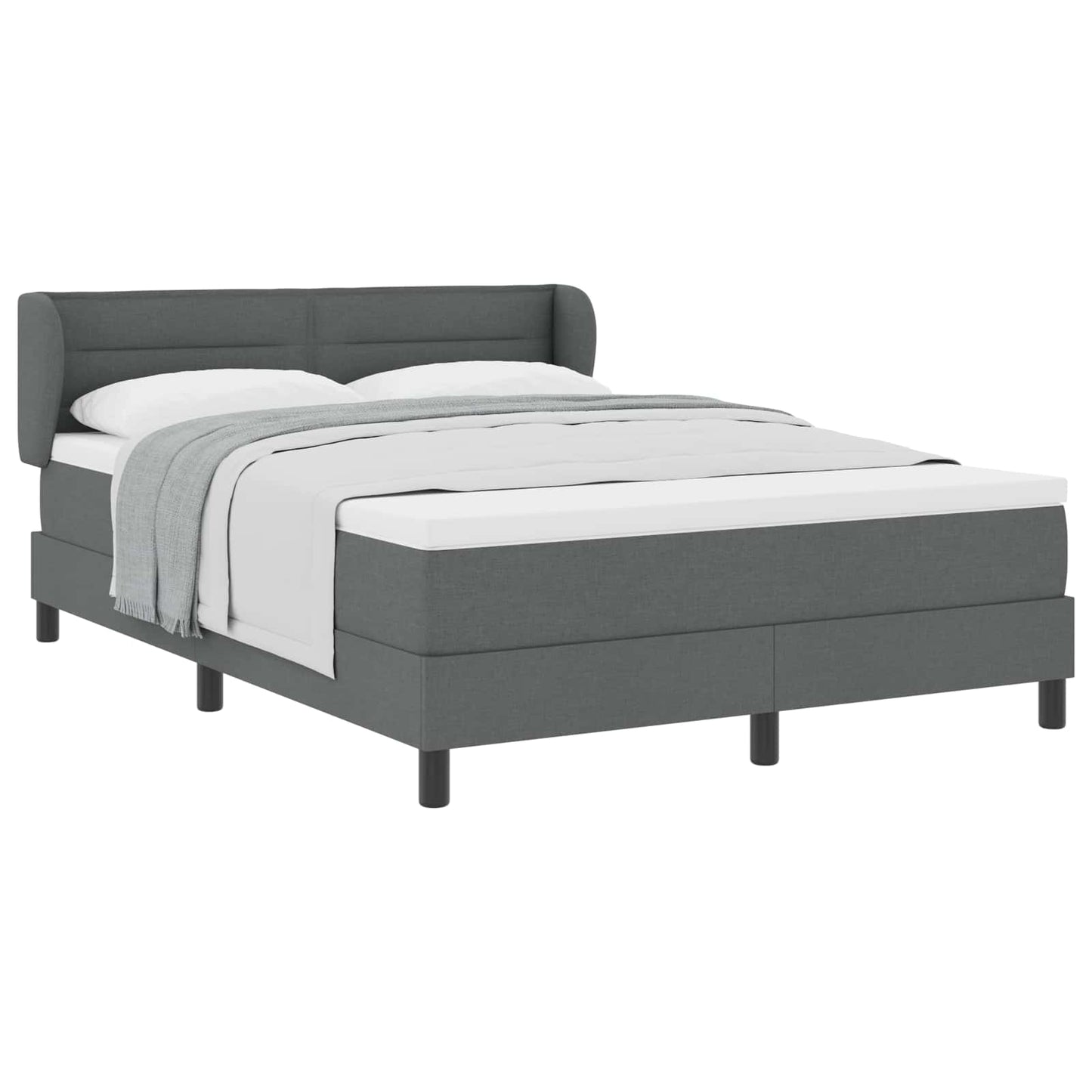 Boxspringbed met matras Donkergrijs 140 x 200 cm Stof is nu te koop bij PeponiXL, paradijselijk wonen!