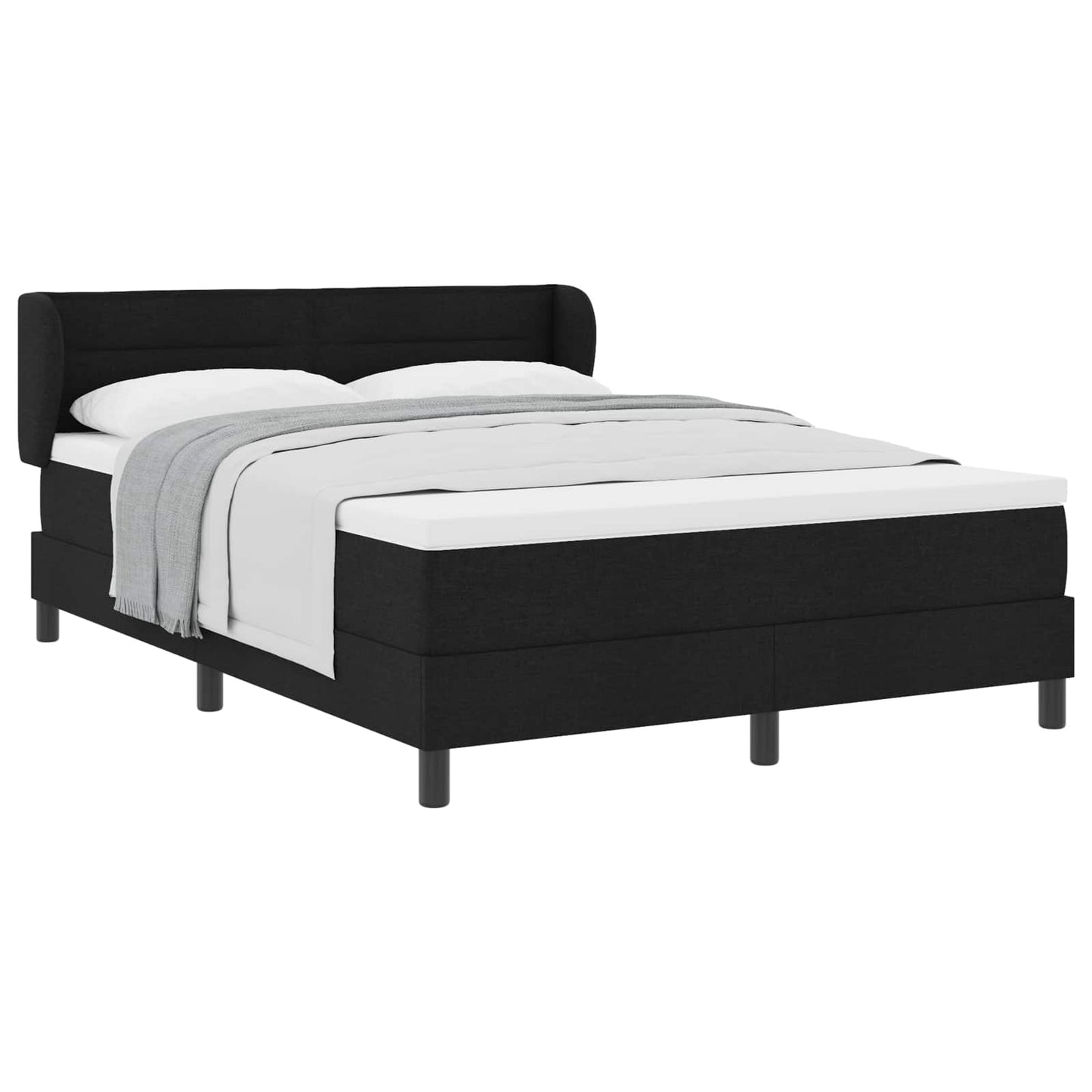 Boxspringbed met matras met hoofdeinde Zwart 140 x 200 cm Stof is nu te koop bij PeponiXL, paradijselijk wonen!