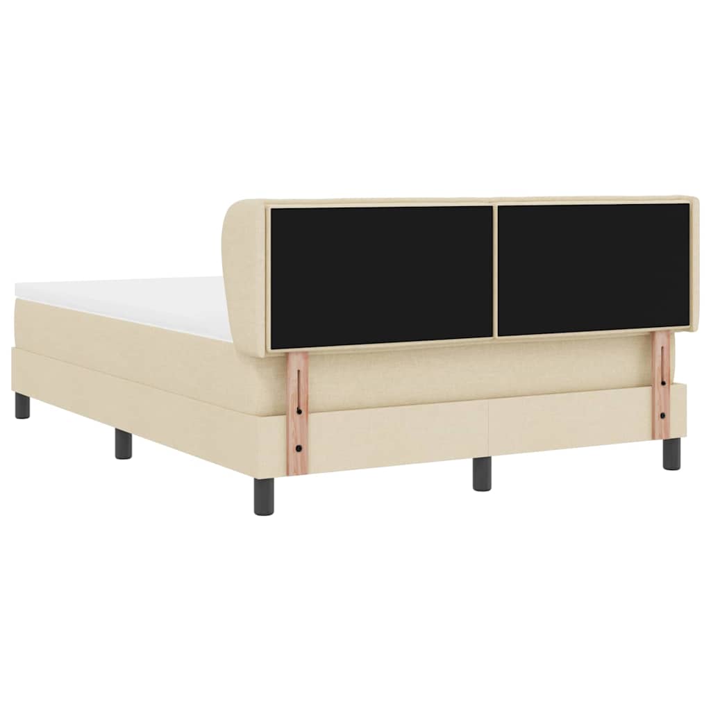 Boxspringbed met matras met hoofdeinde Crème 140 x 200 cm Stof is nu te koop bij PeponiXL, paradijselijk wonen!