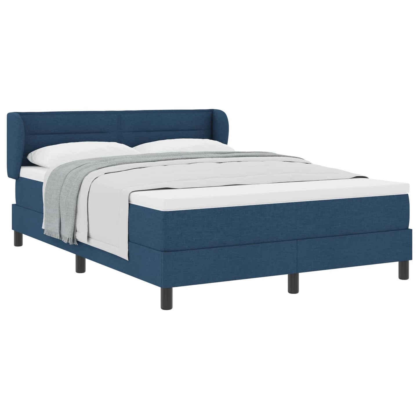 Boxspringbed met matras met hoofdeinde Blauw 140 x 200 cm Stof is nu te koop bij PeponiXL, paradijselijk wonen!