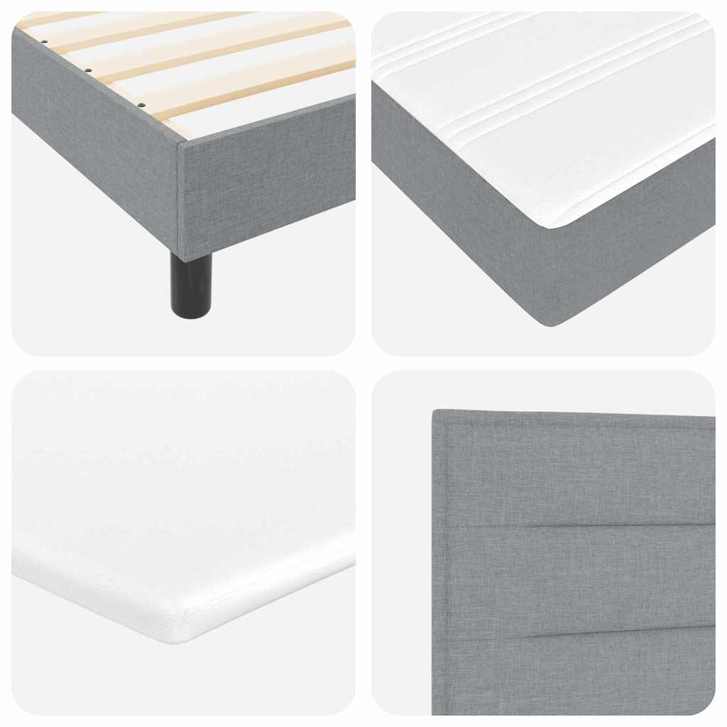 Boxspringbed met matras Lichtgrijs 160 x 200 cm Stof is nu te koop bij PeponiXL, paradijselijk wonen!