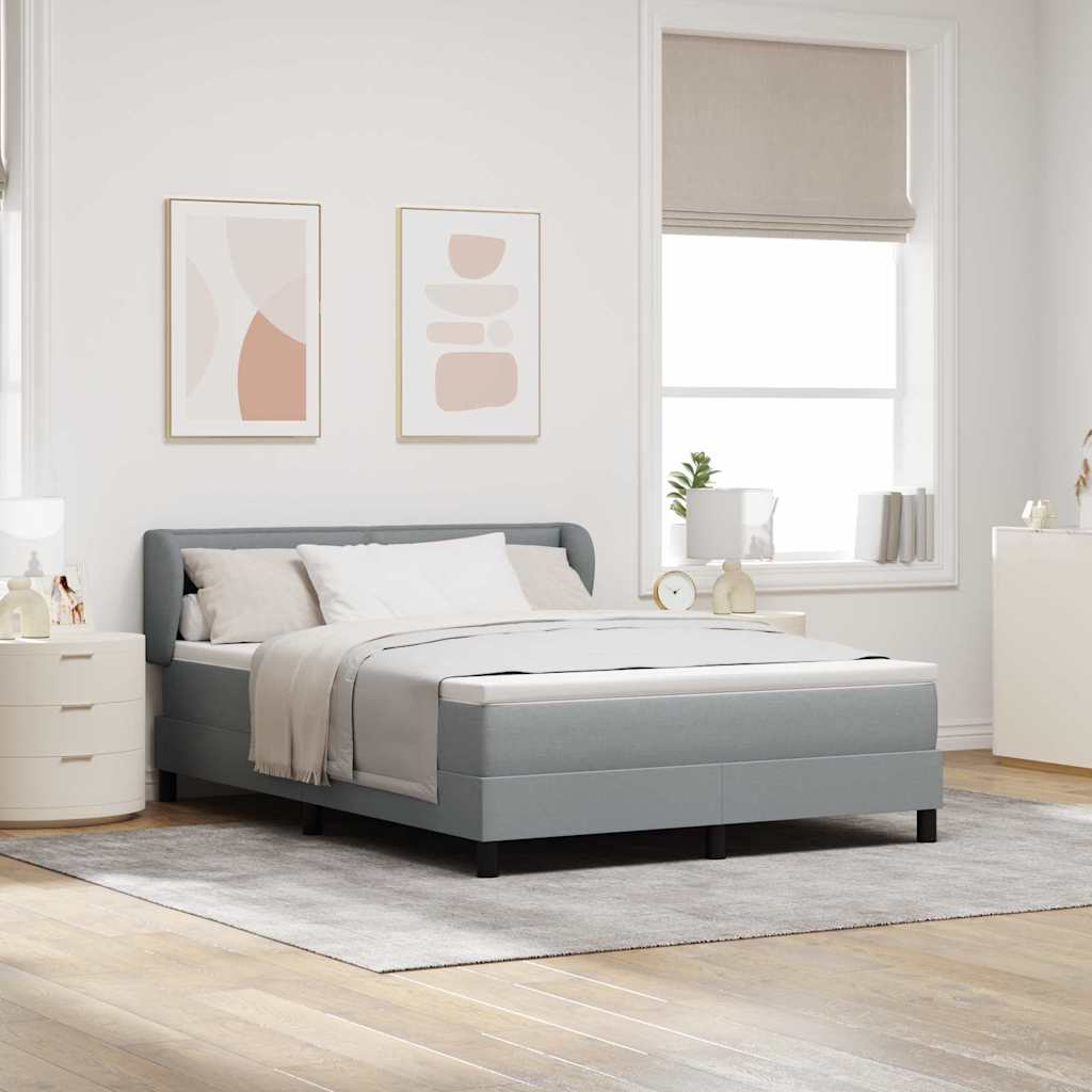 Boxspringbed met matras Lichtgrijs 160 x 200 cm Stof is nu te koop bij PeponiXL, paradijselijk wonen!