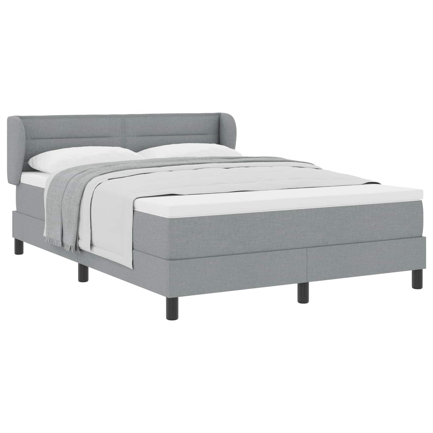 Boxspringbed met matras Lichtgrijs 160 x 200 cm Stof is nu te koop bij PeponiXL, paradijselijk wonen!