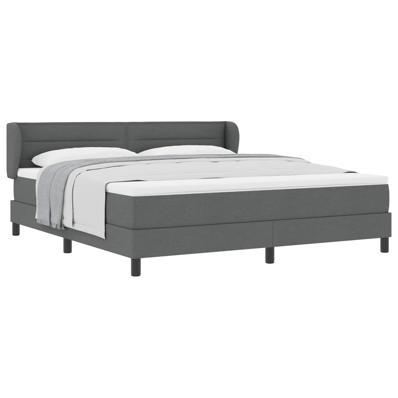 Boxspringbed met matras Donkergrijs 180 x 200 cm Stof is nu te koop bij PeponiXL, paradijselijk wonen!