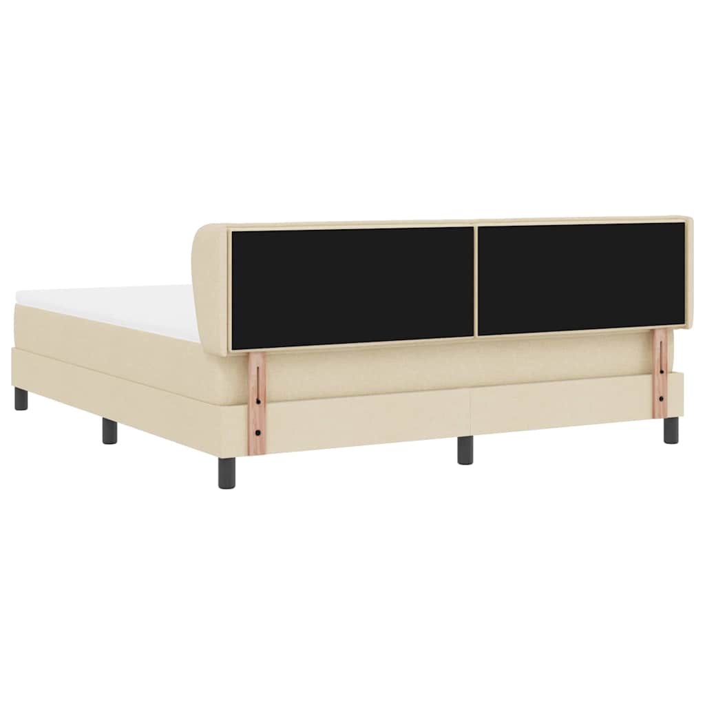 Boxspringbed met matras met hoofdeinde Crème 180 x 200 cm Stof is nu te koop bij PeponiXL, paradijselijk wonen!
