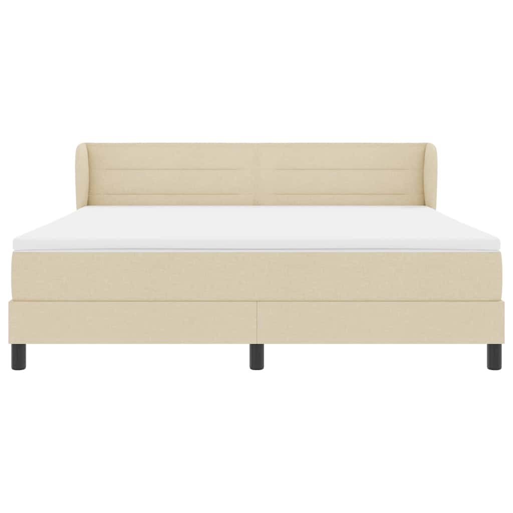 Boxspringbed met matras met hoofdeinde Crème 180 x 200 cm Stof is nu te koop bij PeponiXL, paradijselijk wonen!