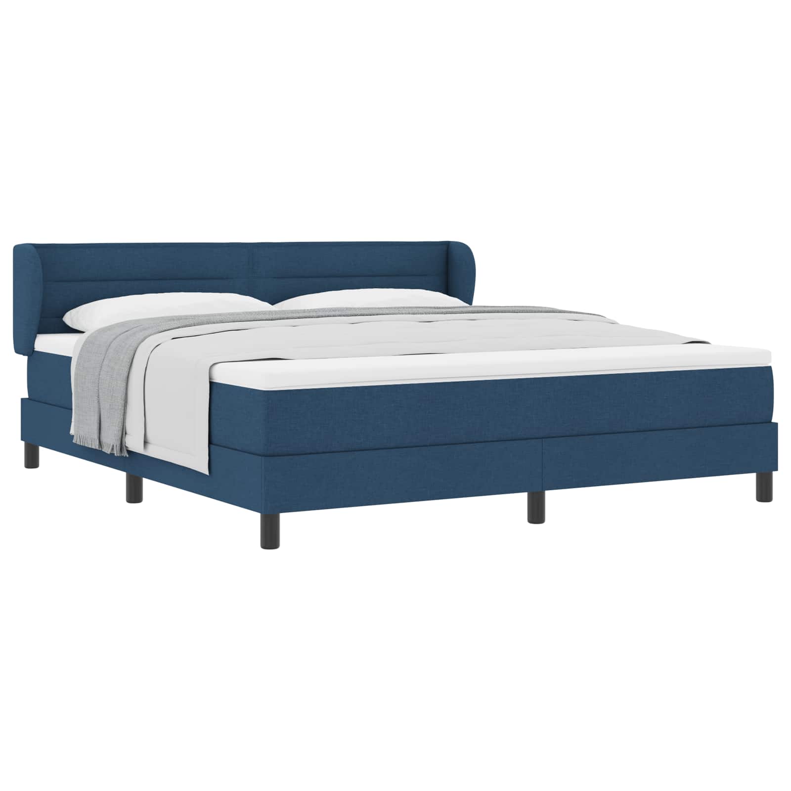 Boxspringbed met matras met hoofdeinde Blauw 180 x 200 cm Stof is nu te koop bij PeponiXL, paradijselijk wonen!