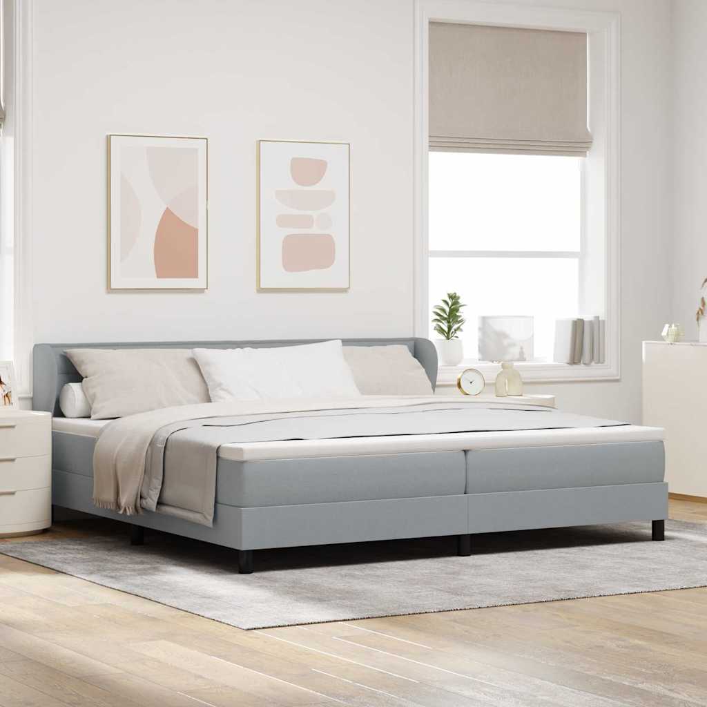 Boxspringbed met matras Lichtgrijs 200 x 200 cm Stof is nu te koop bij PeponiXL, paradijselijk wonen!