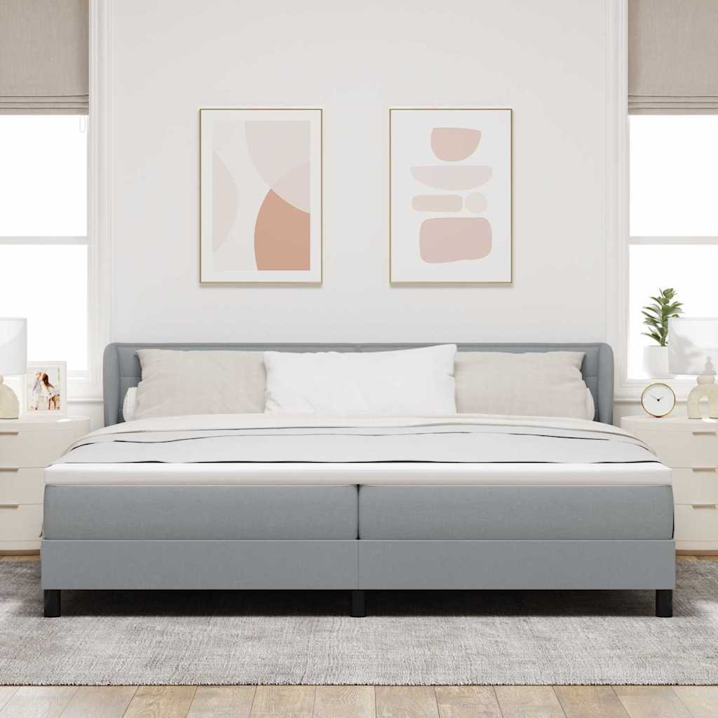 Boxspringbed met matras Lichtgrijs 200 x 200 cm Stof is nu te koop bij PeponiXL, paradijselijk wonen!