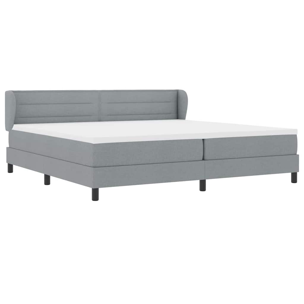 Boxspringbed met matras Lichtgrijs 200 x 200 cm Stof is nu te koop bij PeponiXL, paradijselijk wonen!