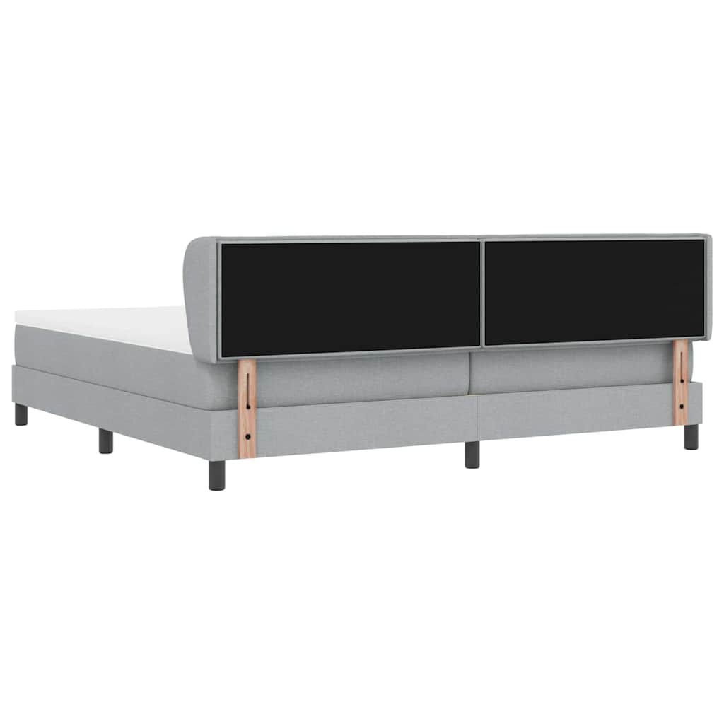 Boxspringbed met matras Lichtgrijs 200 x 200 cm Stof is nu te koop bij PeponiXL, paradijselijk wonen!