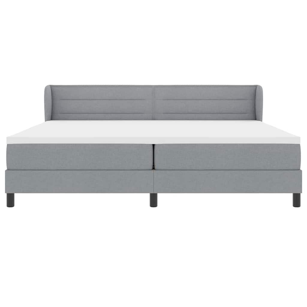 Boxspringbed met matras Lichtgrijs 200 x 200 cm Stof is nu te koop bij PeponiXL, paradijselijk wonen!