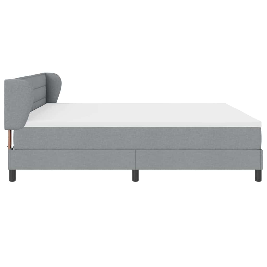 Boxspringbed met matras Lichtgrijs 200 x 200 cm Stof is nu te koop bij PeponiXL, paradijselijk wonen!